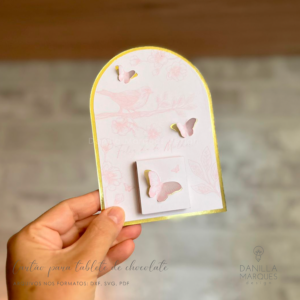 CARTÃO PARA TABLETE DE CHOCOLATE - DIA DA MULHER